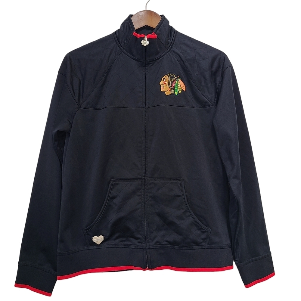 Reebok Womens NHL Chicago Blackhawk Full Zip Closure Jacket Size Large